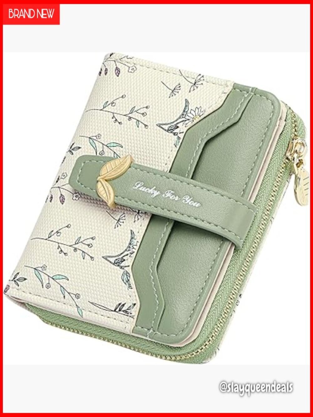 RFID Blocking Vegan Leather Bifold Wallet with Zipper Pocket ID Window